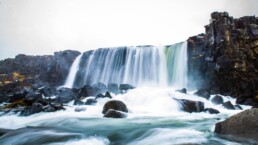 Öxarárfoss is a waterfall that can be found in Þingvellir National Park. 