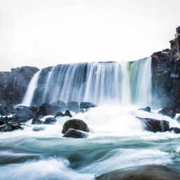 Öxarárfoss is a waterfall that can be found in Þingvellir National Park. 