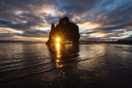Hv&iacute;tserkur rock stack in Iceland