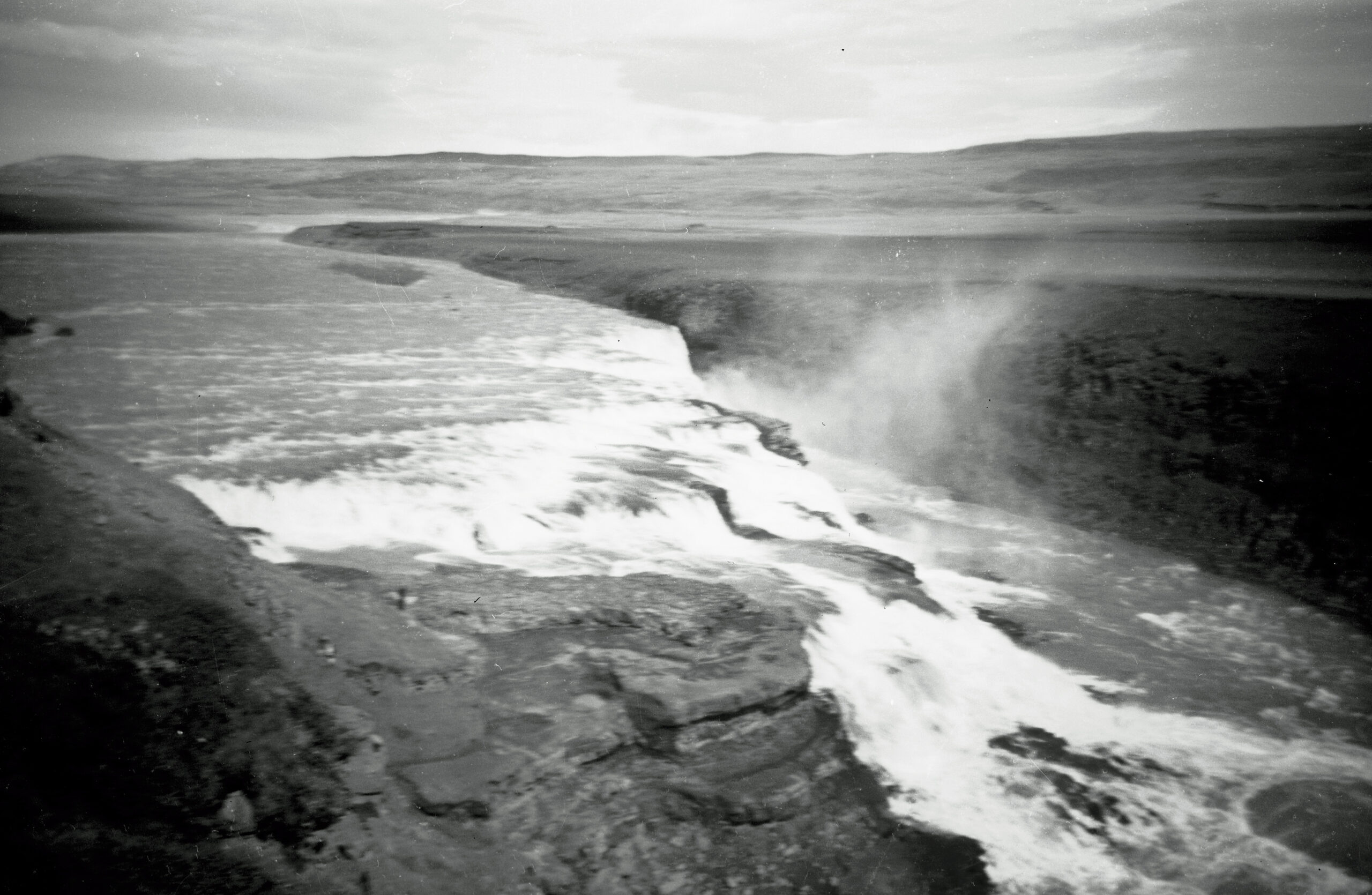 Gullfoss waterfall on the Hvítá river — family archive photograph.